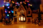 Christmas lights with holiday village
